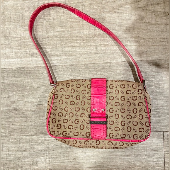 Guess Handbags - Guess Pink and Brown Crossbody Bag